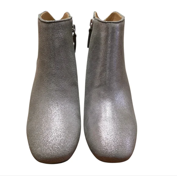 White House Black Market Harper Shimmering Silver Ankle Booties Size 8 1/2 - Picture 3 of 10
